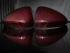 Maserati Grecale Mirror Covers - Carbon Fiber - Caps - Feroce Carbon - Red Carbon